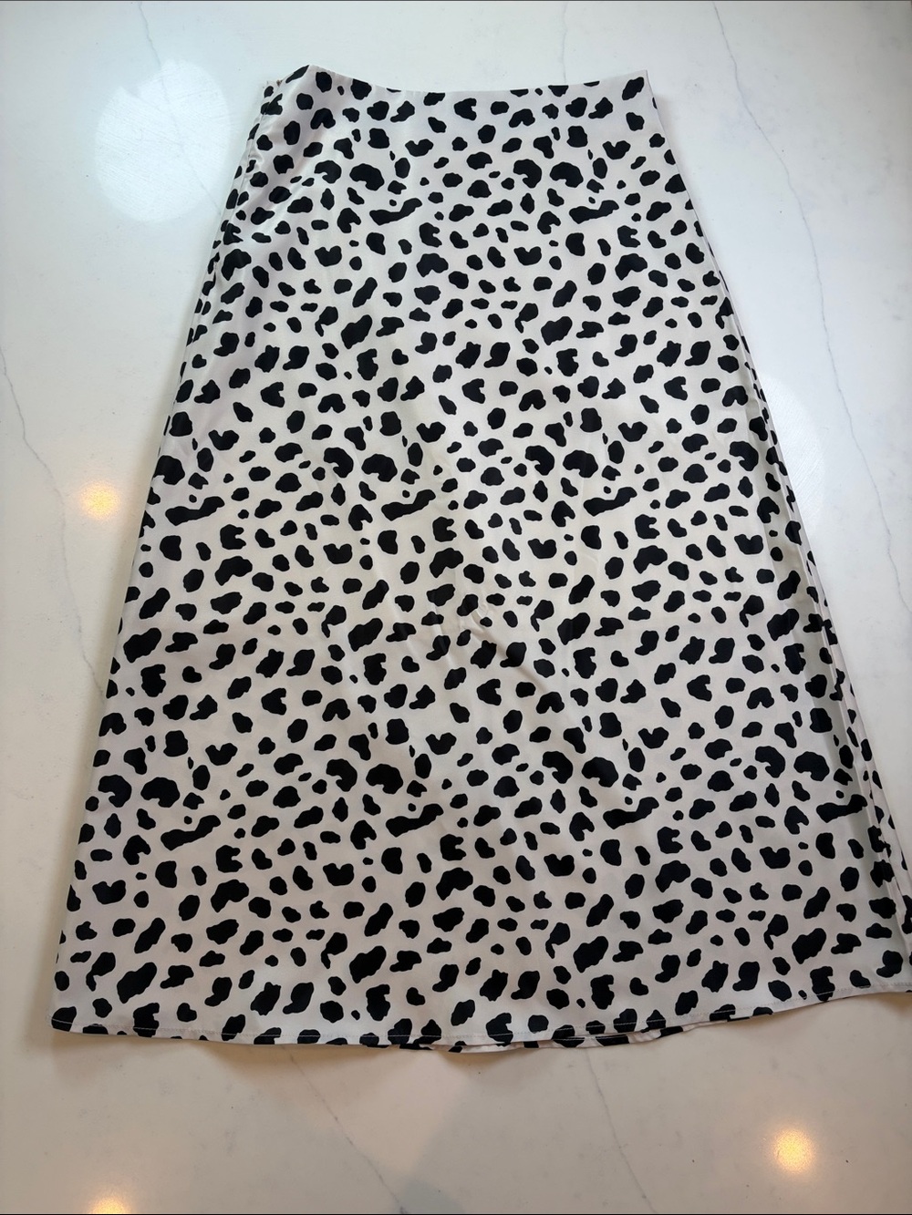 Black & White Dalmatian Print A-Line Skirt